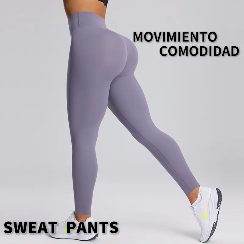 Fitness Lady Sexy Solid Color Nylon Spandex Active Bottoms Leggings display picture 1