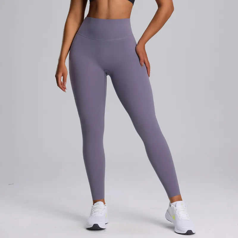 Fitness Lady Sexy Solid Color Nylon Spandex Active Bottoms Leggings display picture 4