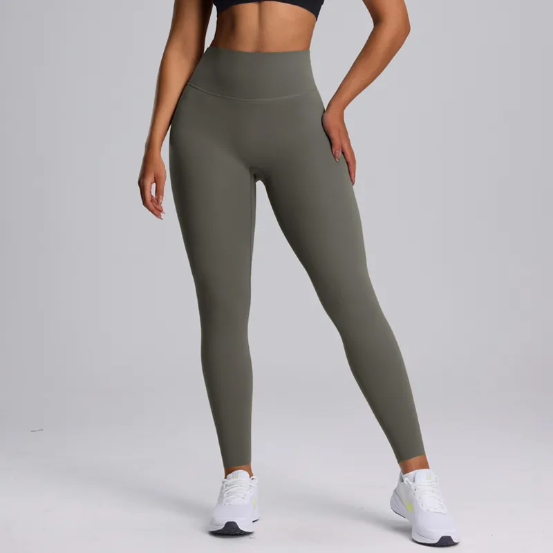 Fitness Lady Sexy Solid Color Nylon Spandex Active Bottoms Leggings display picture 8