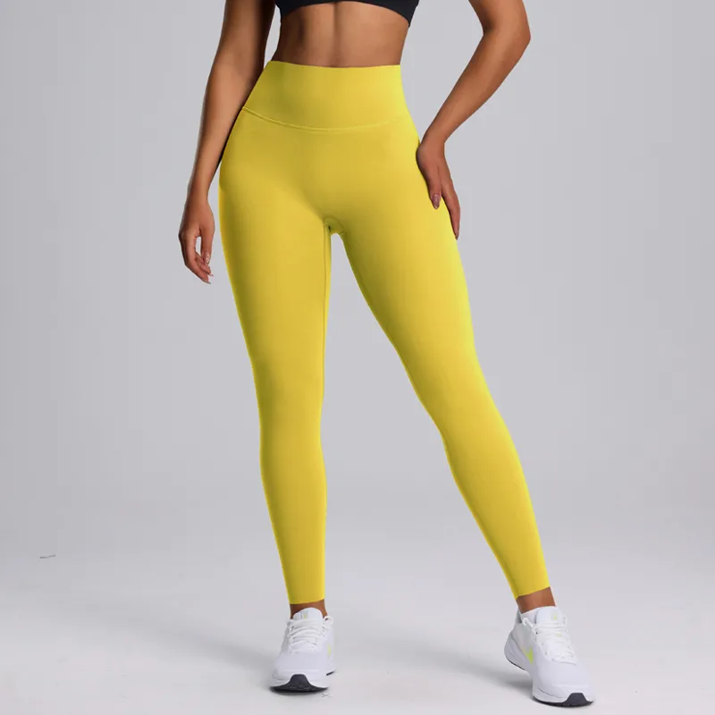Fitness Lady Sexy Solid Color Nylon Spandex Active Bottoms Leggings display picture 7