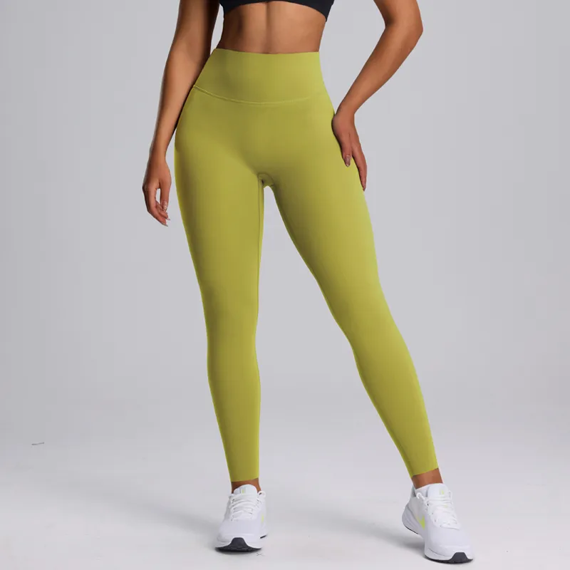 Fitness Lady Sexy Solid Color Nylon Spandex Active Bottoms Leggings display picture 9