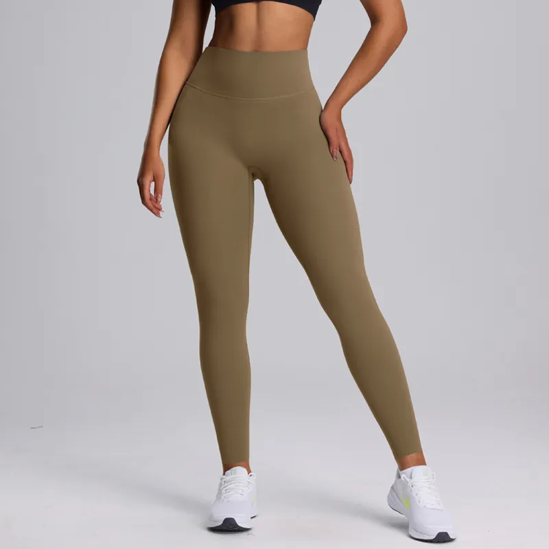 Fitness Lady Sexy Solid Color Nylon Spandex Active Bottoms Leggings display picture 11