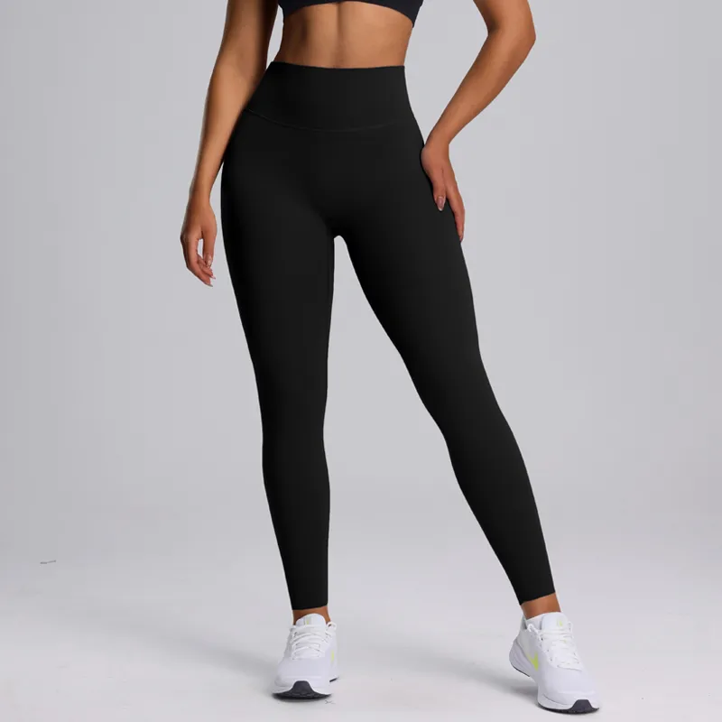 Fitness Lady Sexy Solid Color Nylon Spandex Active Bottoms Leggings display picture 6