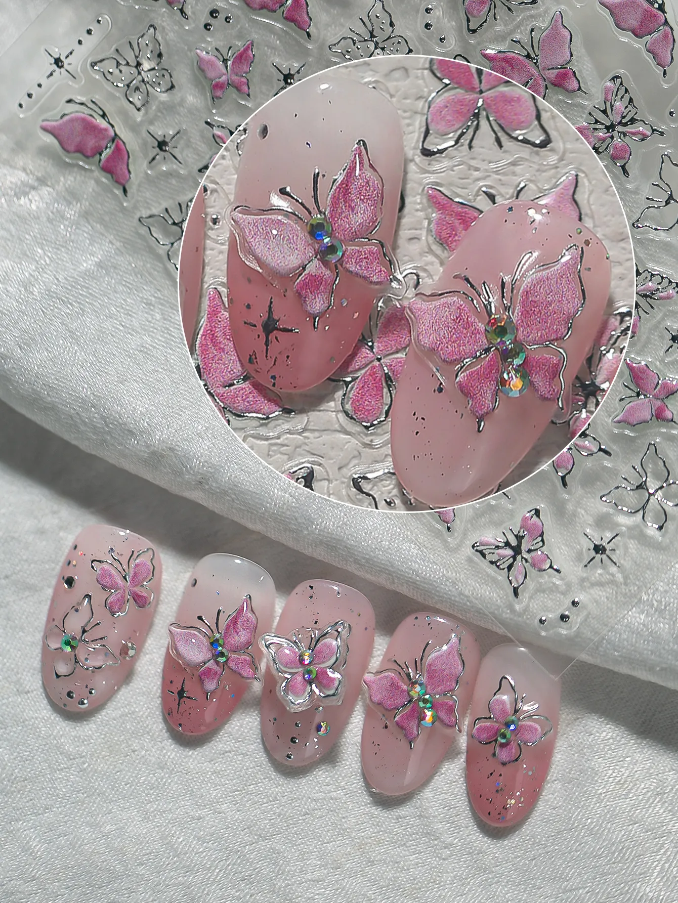 IG Style Princess Cartoon Style Butterfly Nail Stickers Nail Sticker display picture 1