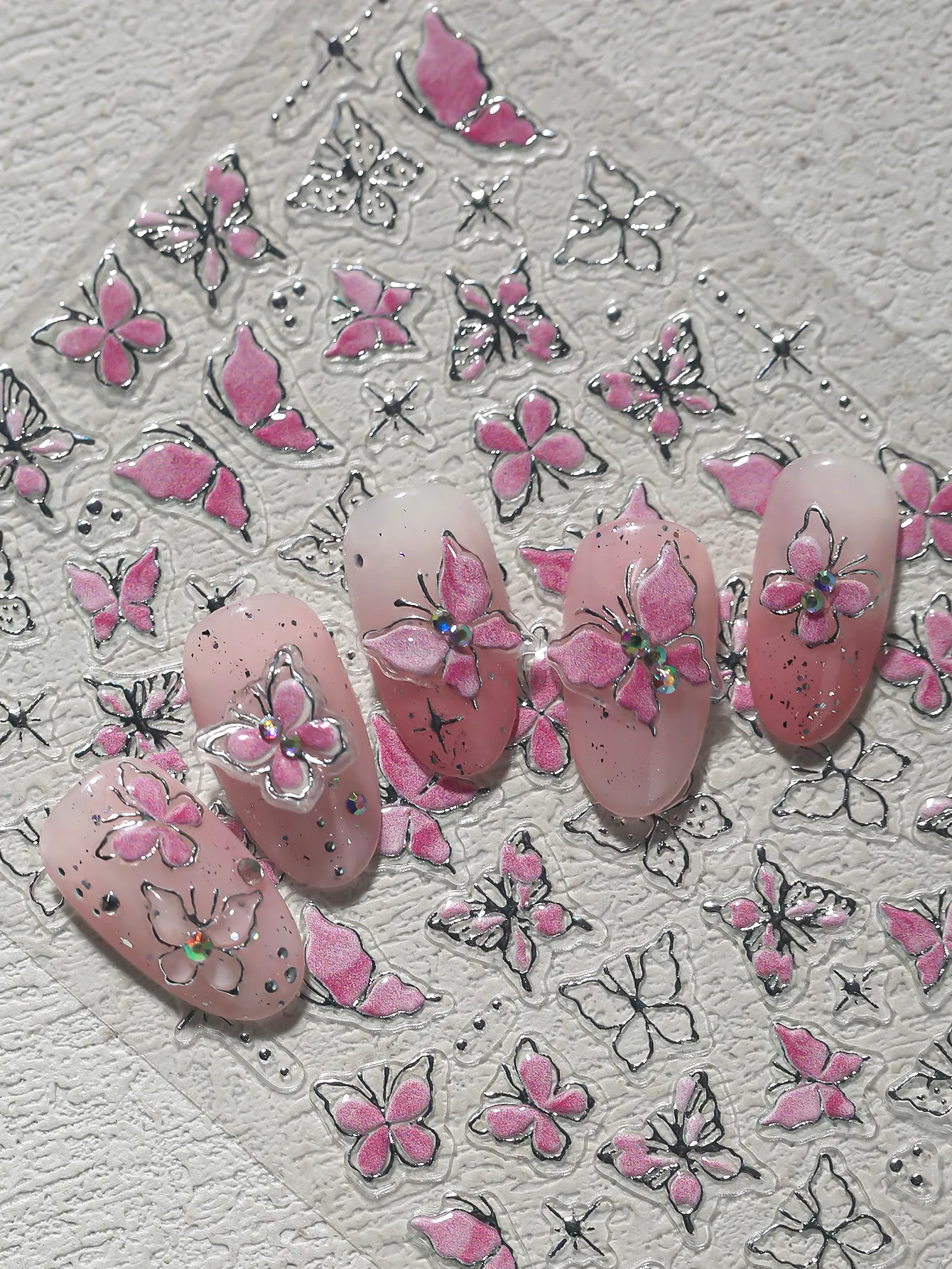 IG Style Princess Cartoon Style Butterfly Nail Stickers Nail Sticker display picture 2