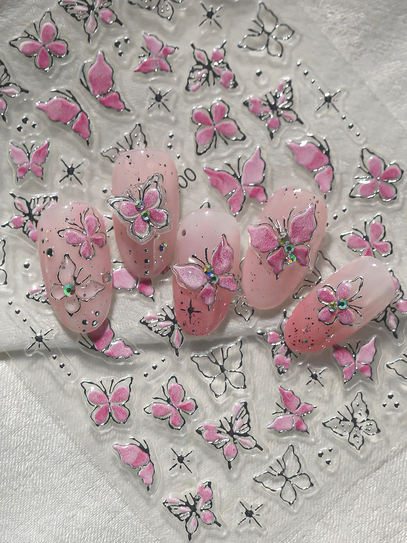 IG Style Princess Cartoon Style Butterfly Nail Stickers Nail Sticker display picture 3