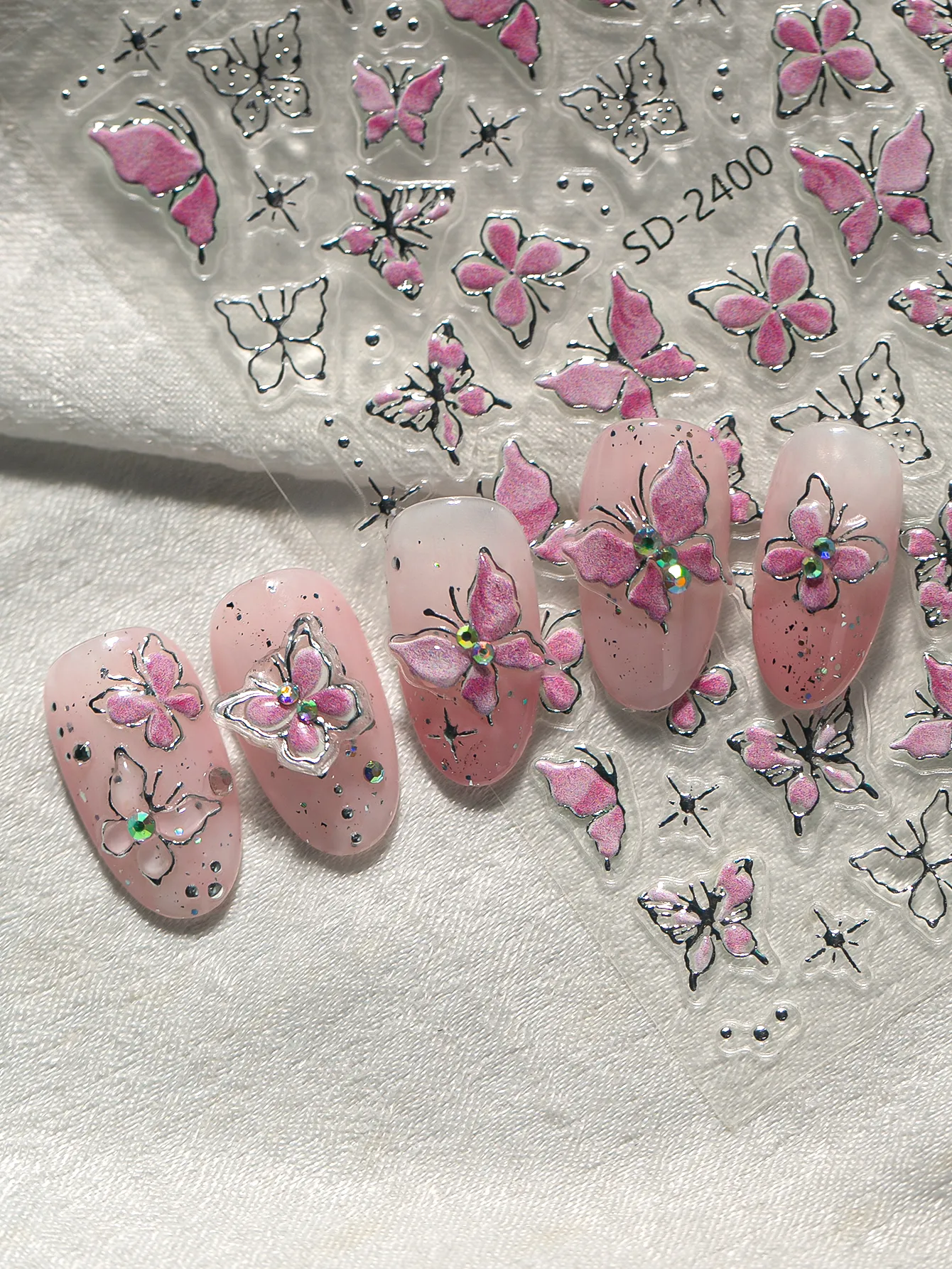 IG Style Princess Cartoon Style Butterfly Nail Stickers Nail Sticker display picture 4