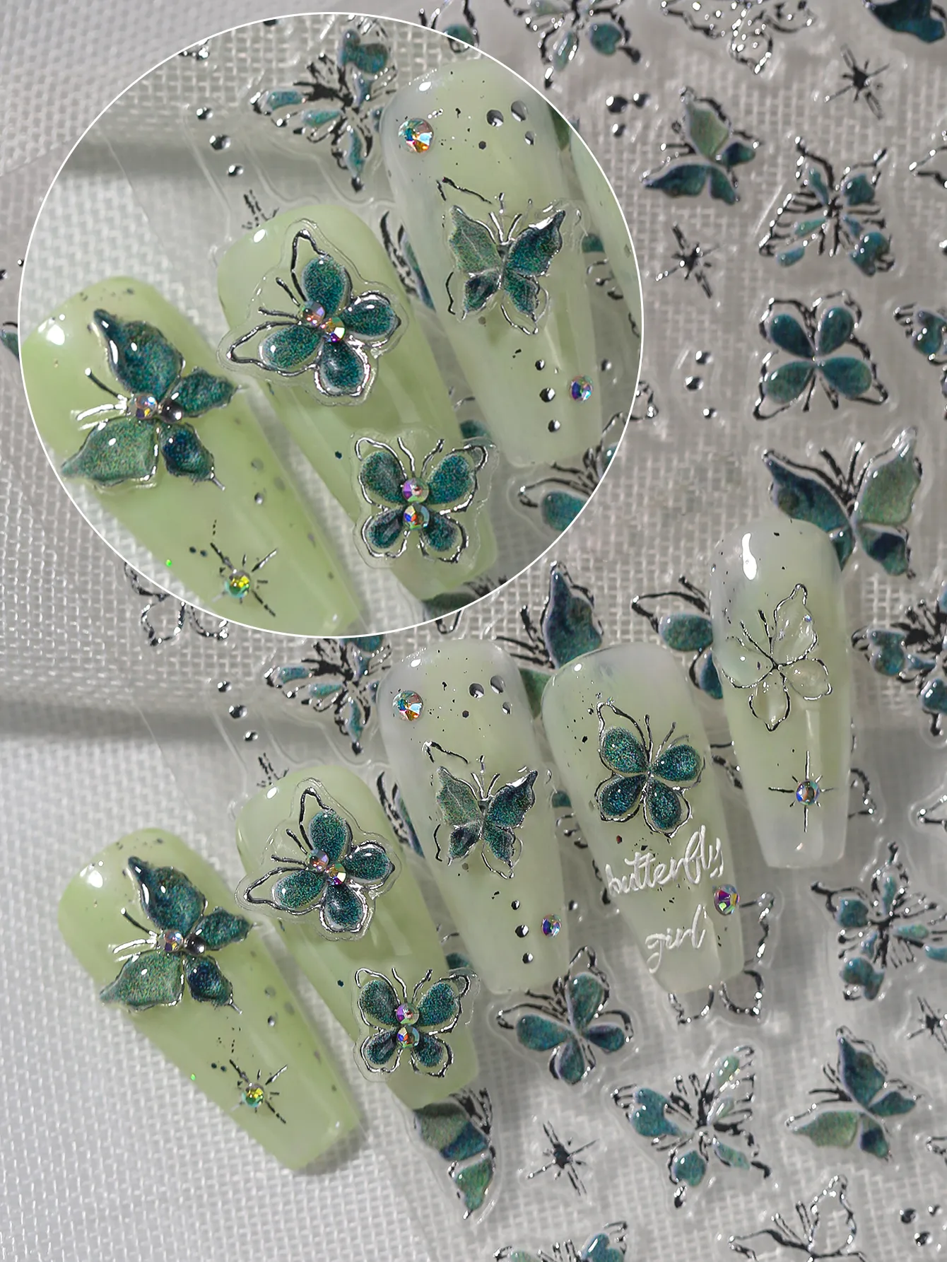 IG Style Princess Cartoon Style Butterfly Nail Stickers Nail Sticker display picture 7