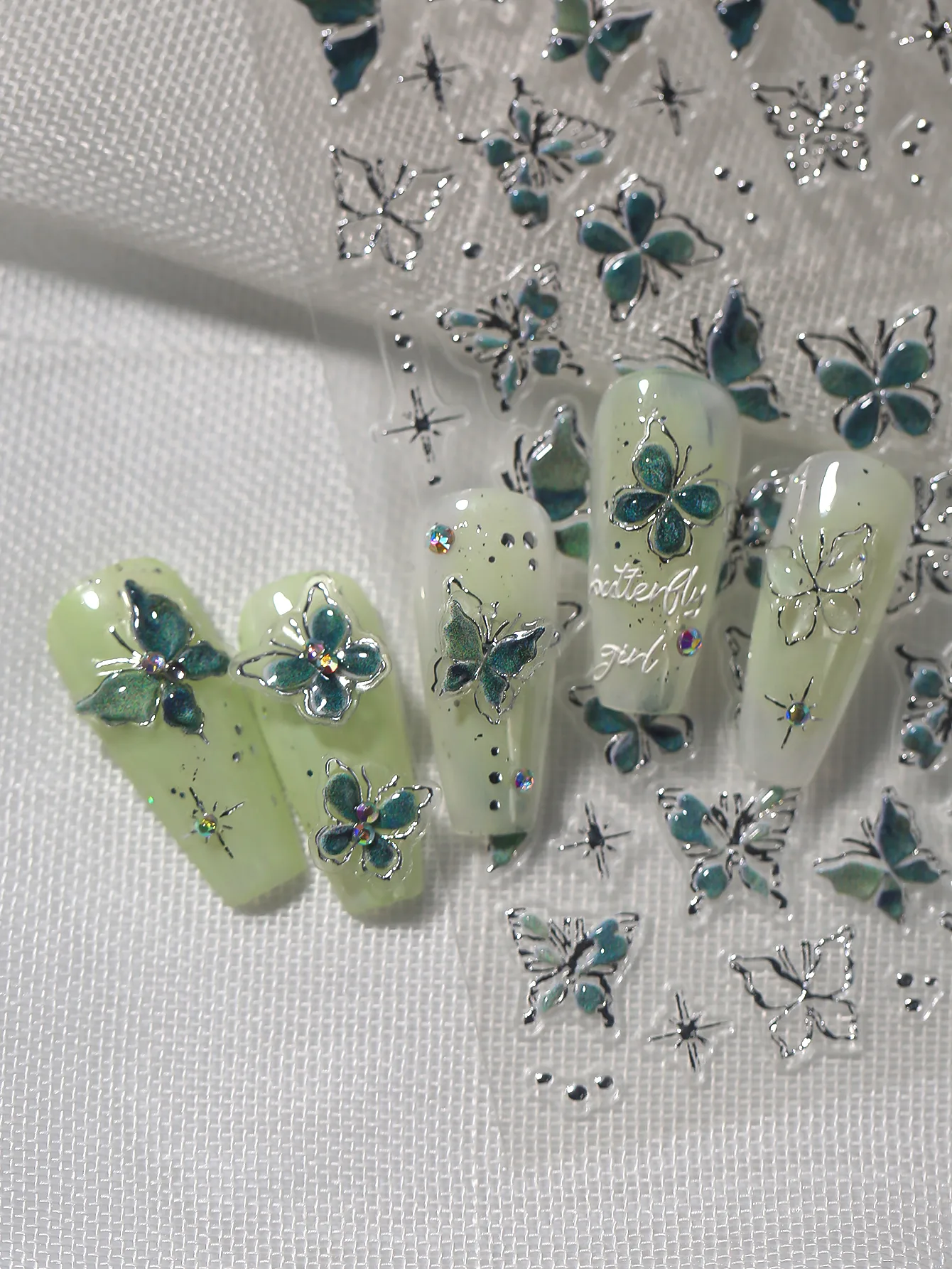 IG Style Princess Cartoon Style Butterfly Nail Stickers Nail Sticker display picture 8