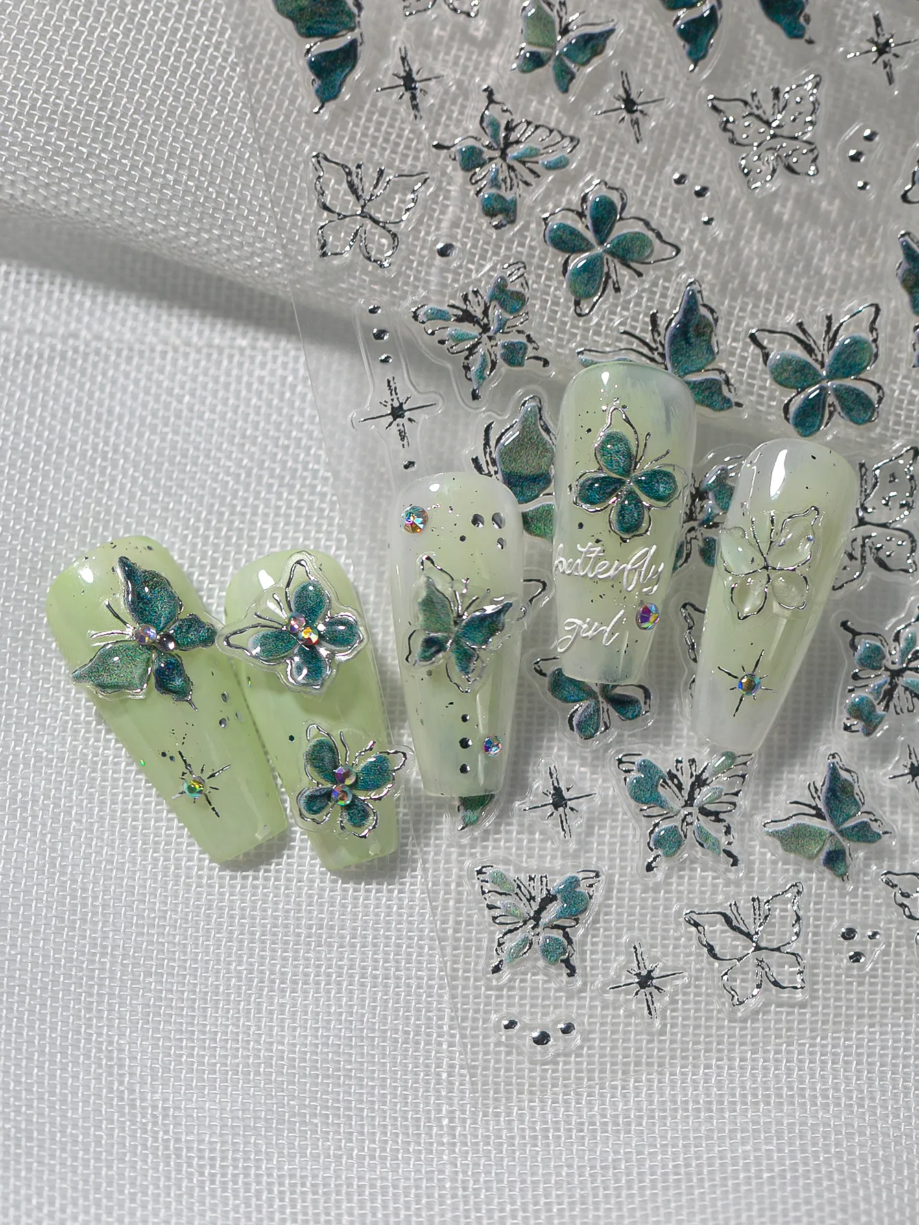 IG Style Princess Cartoon Style Butterfly Nail Stickers Nail Sticker display picture 10