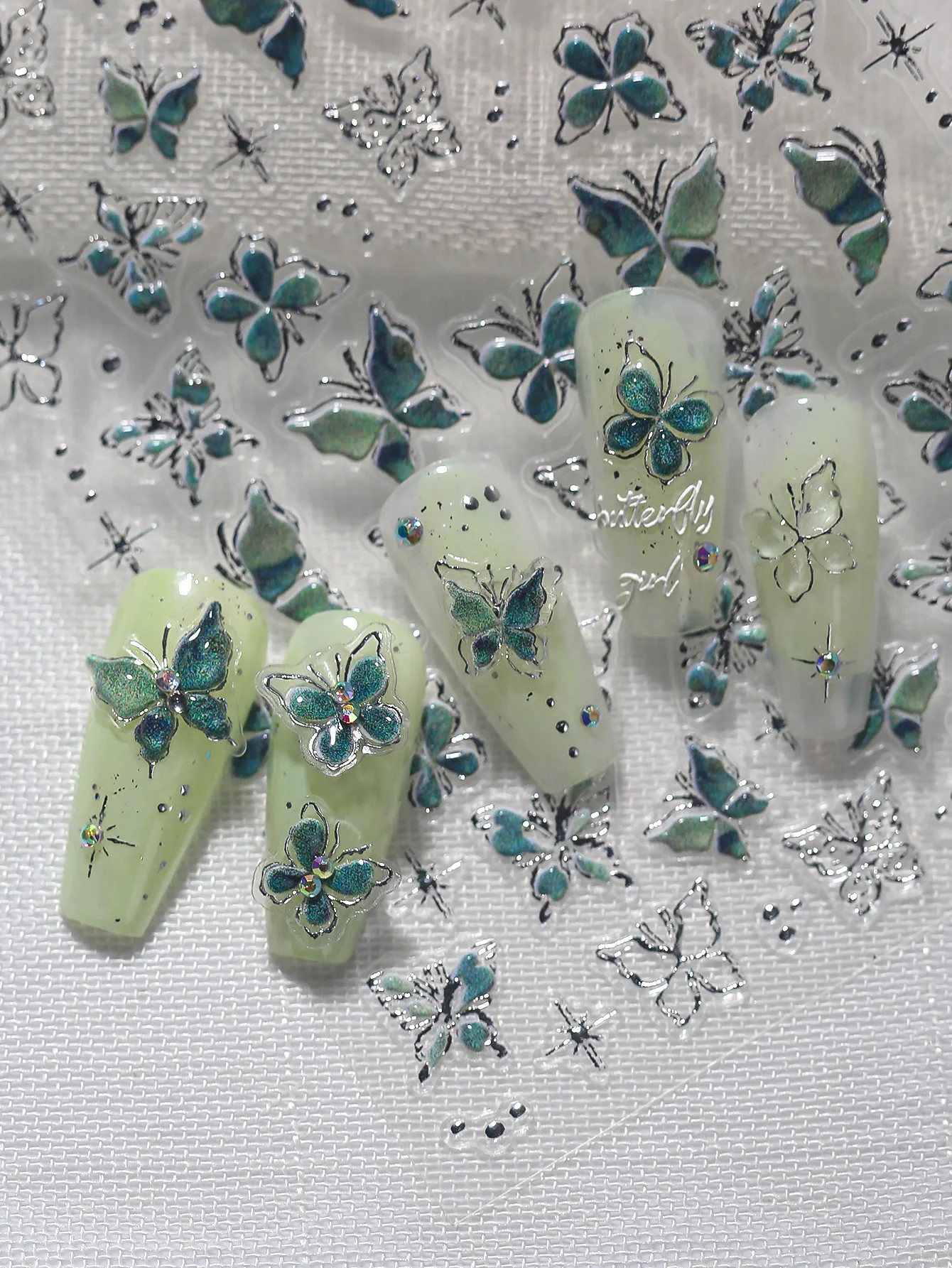 IG Style Princess Cartoon Style Butterfly Nail Stickers Nail Sticker display picture 9