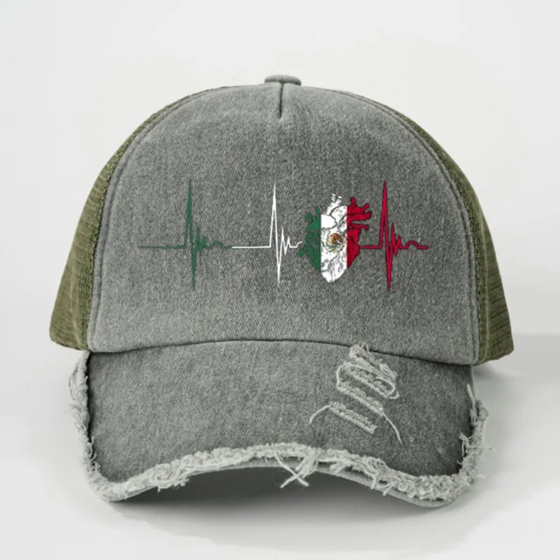 Unisex Cute Artistic Electrocardiogram Curved Eaves Baseball Cap display picture 3