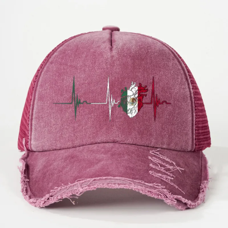 Unisex Cute Artistic Electrocardiogram Curved Eaves Baseball Cap display picture 6