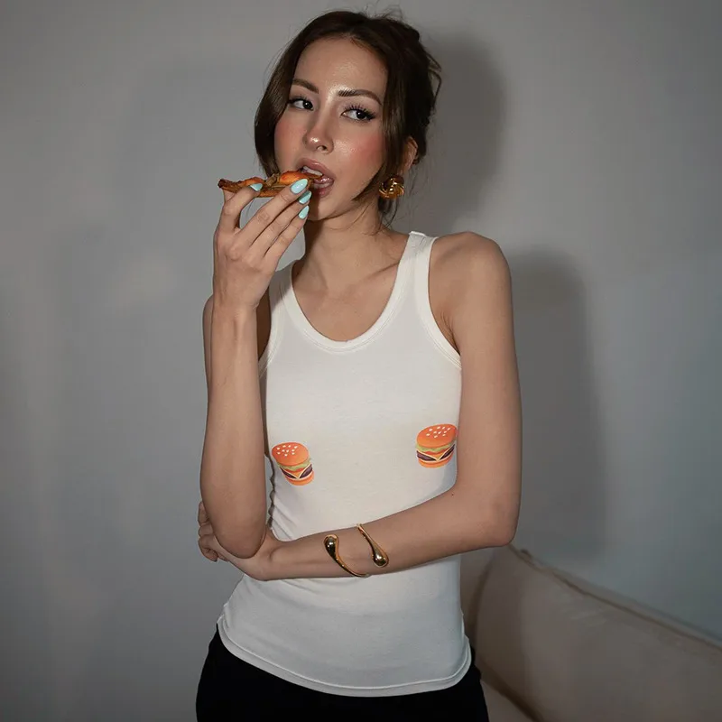 Women's Vest Tank Tops Streetwear Saturday Hamburger display picture 17