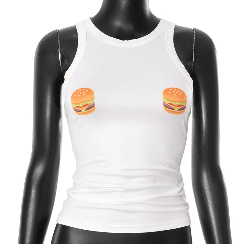 Women's Vest Tank Tops Streetwear Saturday Hamburger display picture 29