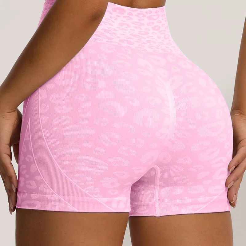 Fitness Lady Sexy Leopard Nylon Spandex Active Bottoms Straight Pants display picture 9