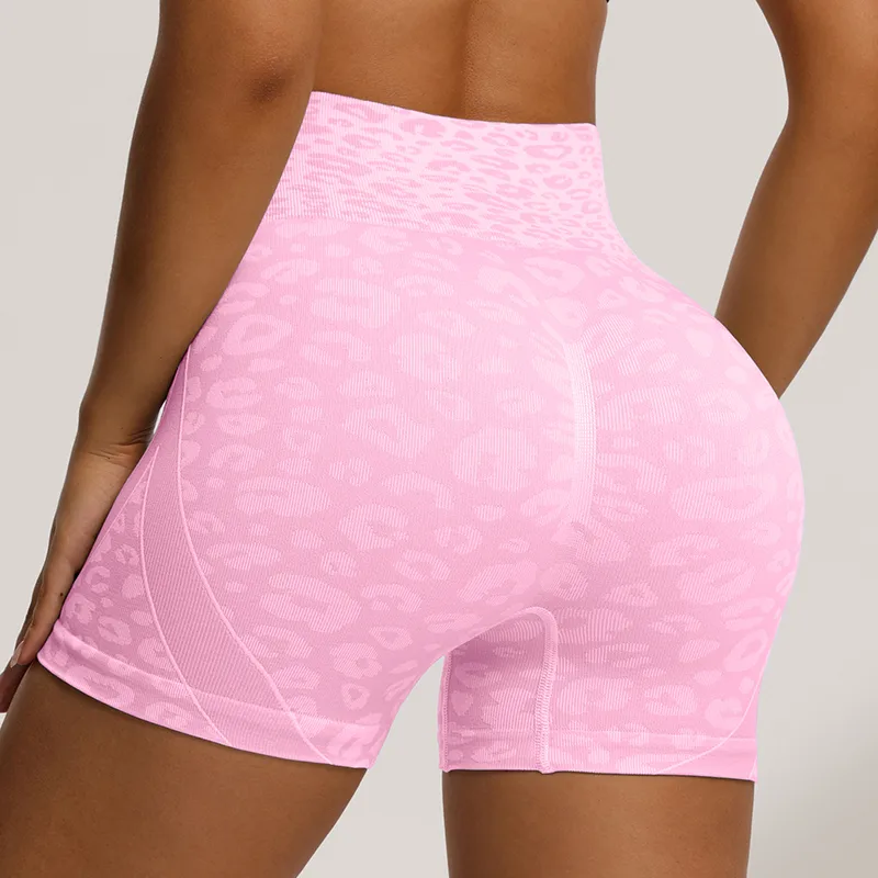 Fitness Lady Sexy Leopard Nylon Spandex Active Bottoms Straight Pants display picture 10