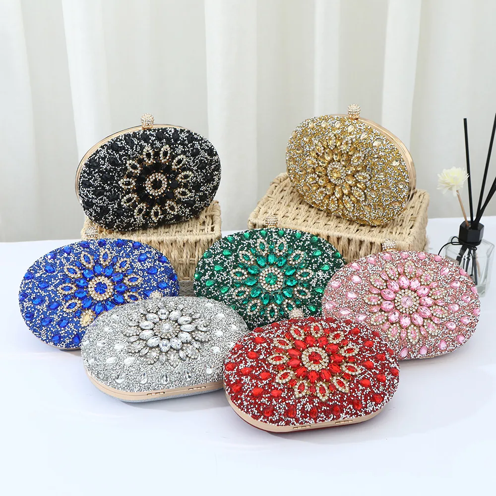 Hot-selling Evening Bag Sunflower Diamond-encrusted Party Clutch Bag Fashionable Personalized All-match Bag Women's Shell Bag display picture 1