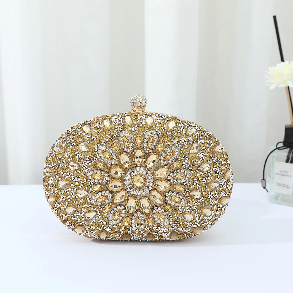 Hot-selling Evening Bag Sunflower Diamond-encrusted Party Clutch Bag Fashionable Personalized All-match Bag Women's Shell Bag display picture 8