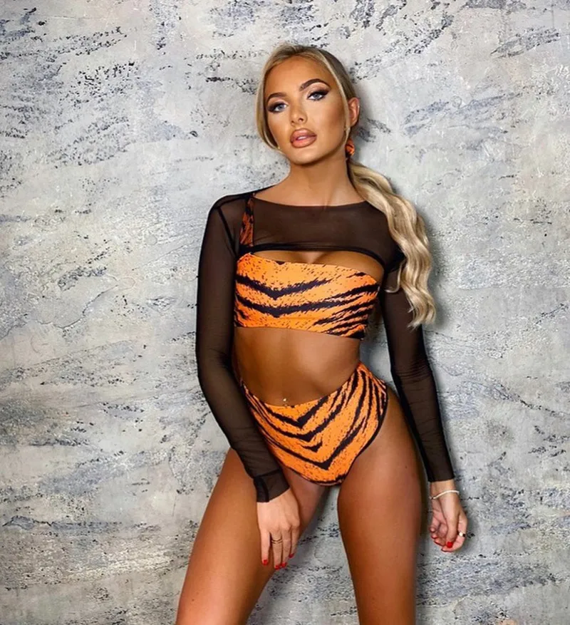 New  Bikini Swimsuit Women's  Leopard Print Swimsuit Three-piece Zebra Print Lingerie display picture 4