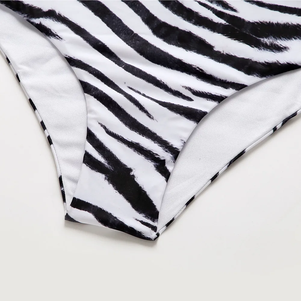 New  Bikini Swimsuit Women's  Leopard Print Swimsuit Three-piece Zebra Print Lingerie display picture 8