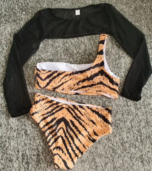 New  Bikini Swimsuit Women's  Leopard Print Swimsuit Three-piece Zebra Print Lingerie display picture 12
