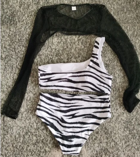 New  Bikini Swimsuit Women's  Leopard Print Swimsuit Three-piece Zebra Print Lingerie display picture 14