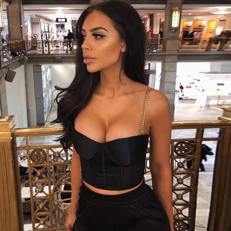 Spring And Summer Wish  Women's Sexy Sling Sling Metal Chain Satin Vest For Women display picture 9