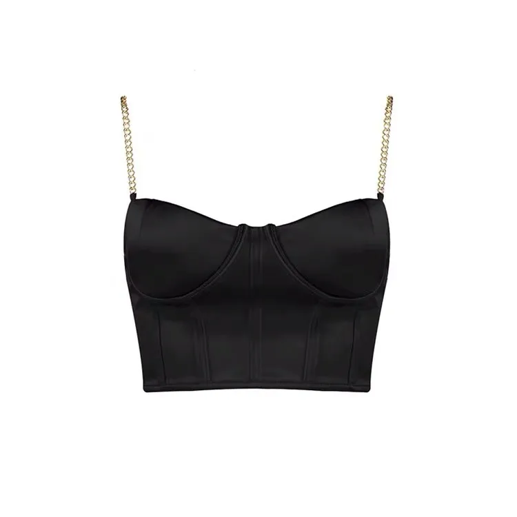 Spring And Summer Wish  Women's Sexy Sling Sling Metal Chain Satin Vest For Women display picture 19