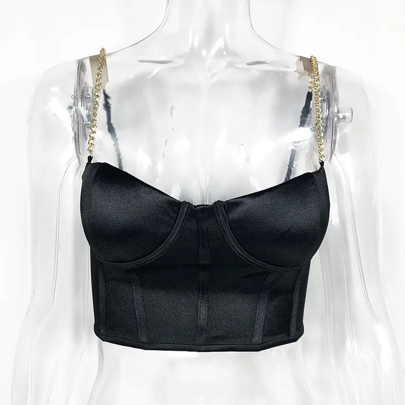 Spring And Summer Wish  Women's Sexy Sling Sling Metal Chain Satin Vest For Women display picture 22