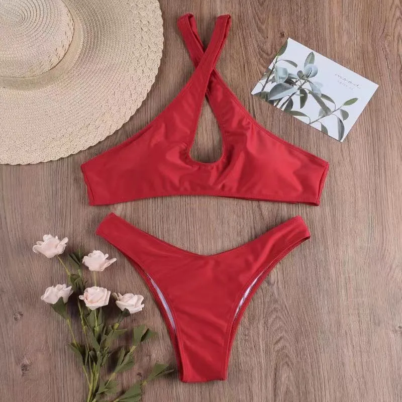 New Swimsuit Ladies  Sexy Cross Bikini Europe And The United States Foreign Trade Swimsuit Wish Swimsuit Europe And The United States display picture 5