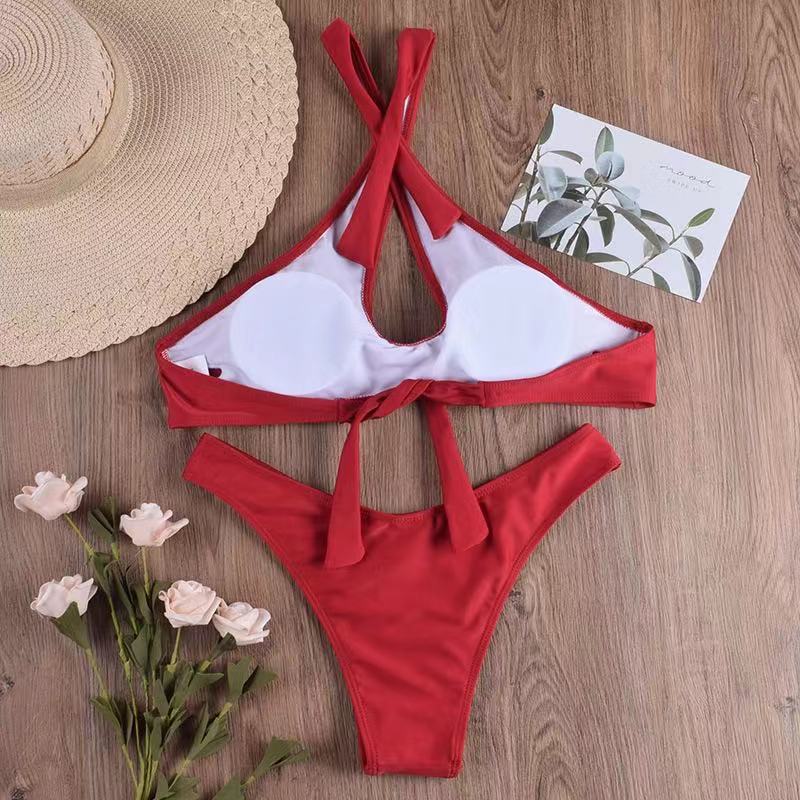 New Swimsuit Ladies  Sexy Cross Bikini Europe And The United States Foreign Trade Swimsuit Wish Swimsuit Europe And The United States display picture 6