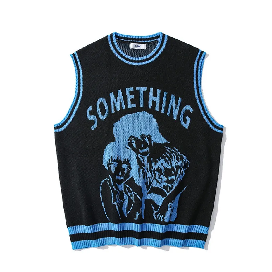 Station Loose Pullover Sweater Personality Leisure Round Neck Sleeveless Autumn Wear Men's And Women's Inner Sweater Wholesale display picture 7
