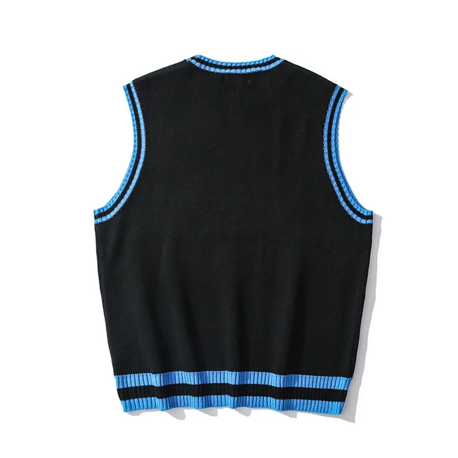 Station Loose Pullover Sweater Personality Leisure Round Neck Sleeveless Autumn Wear Men's And Women's Inner Sweater Wholesale display picture 8