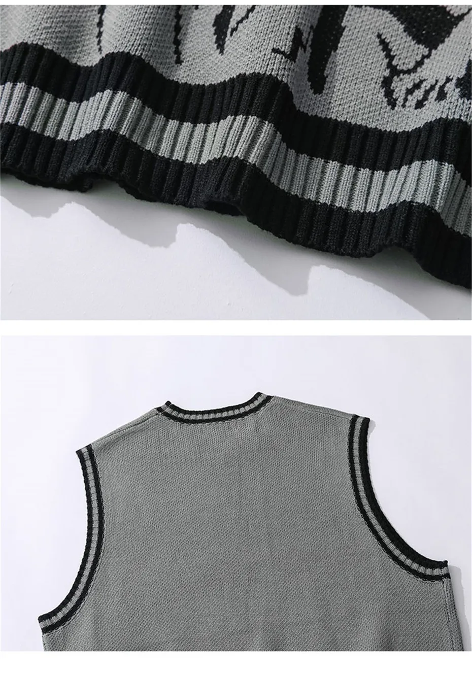 Station Loose Pullover Sweater Personality Leisure Round Neck Sleeveless Autumn Wear Men's And Women's Inner Sweater Wholesale display picture 13
