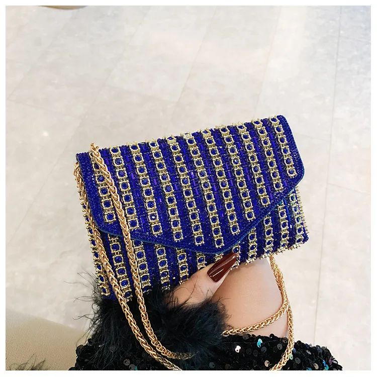 Bag Explosive Women's Bag Chain Super Flash Full Of Rhinestones Small Square Bag Crossbody Bag Fashionable All-match Celebrity Evening Bag display picture 31