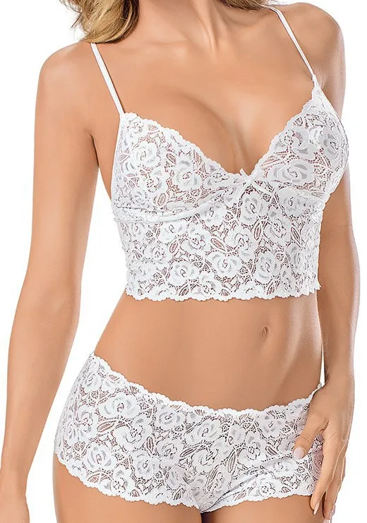 Foreign Trade   Sexy Lace Sexy Underwear Transparent Sling Three-point Wrap Chest Lace Underwear Set display picture 2