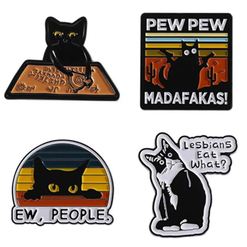 Cartoon Style Cute Streetwear Animal Cat Alloy Stamping Stoving Varnish Plating Unisex Cartoon Pinback Badge Brooches Collar Pin display picture 13