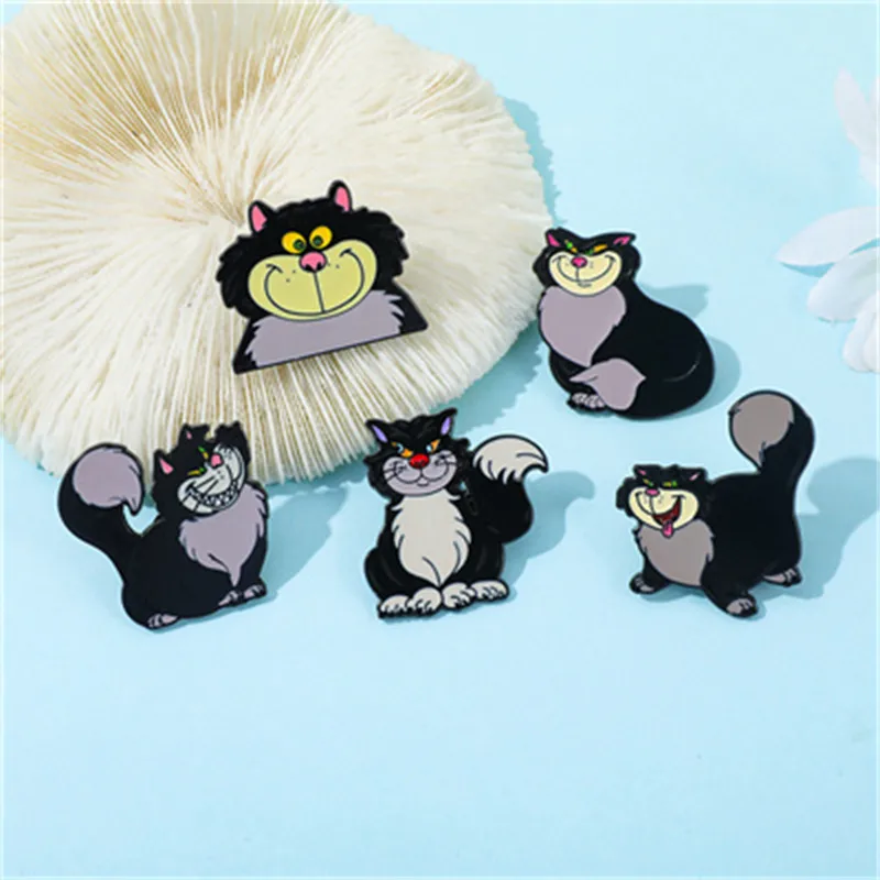 Cartoon Style Cute Streetwear Animal Cat Alloy Stamping Stoving Varnish Plating Unisex Cartoon Pinback Badge Brooches Collar Pin display picture 17