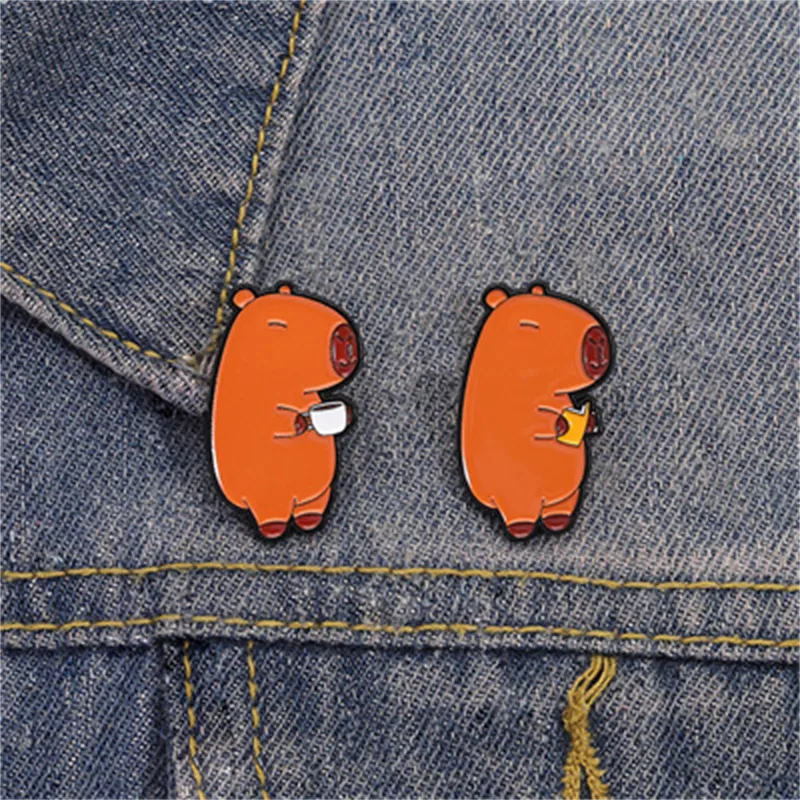 Cartoon Style Cute Streetwear Animal Cat Alloy Stamping Stoving Varnish Plating Unisex Cartoon Pinback Badge Brooches Collar Pin display picture 10