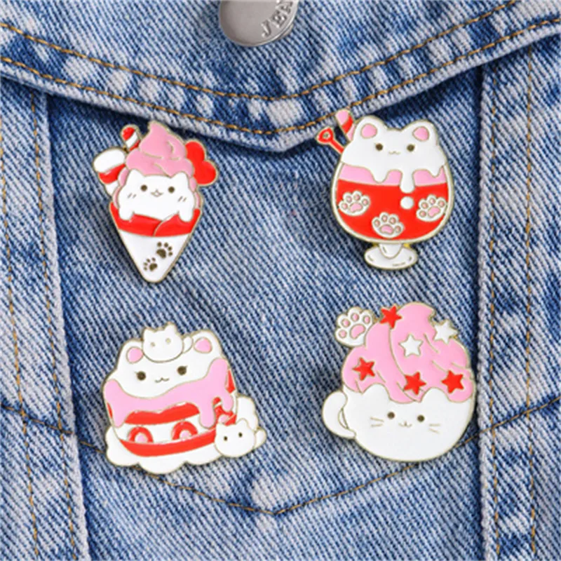Cartoon Style Cute Streetwear Animal Cat Alloy Stamping Stoving Varnish Plating Unisex Cartoon Pinback Badge Brooches Collar Pin display picture 9