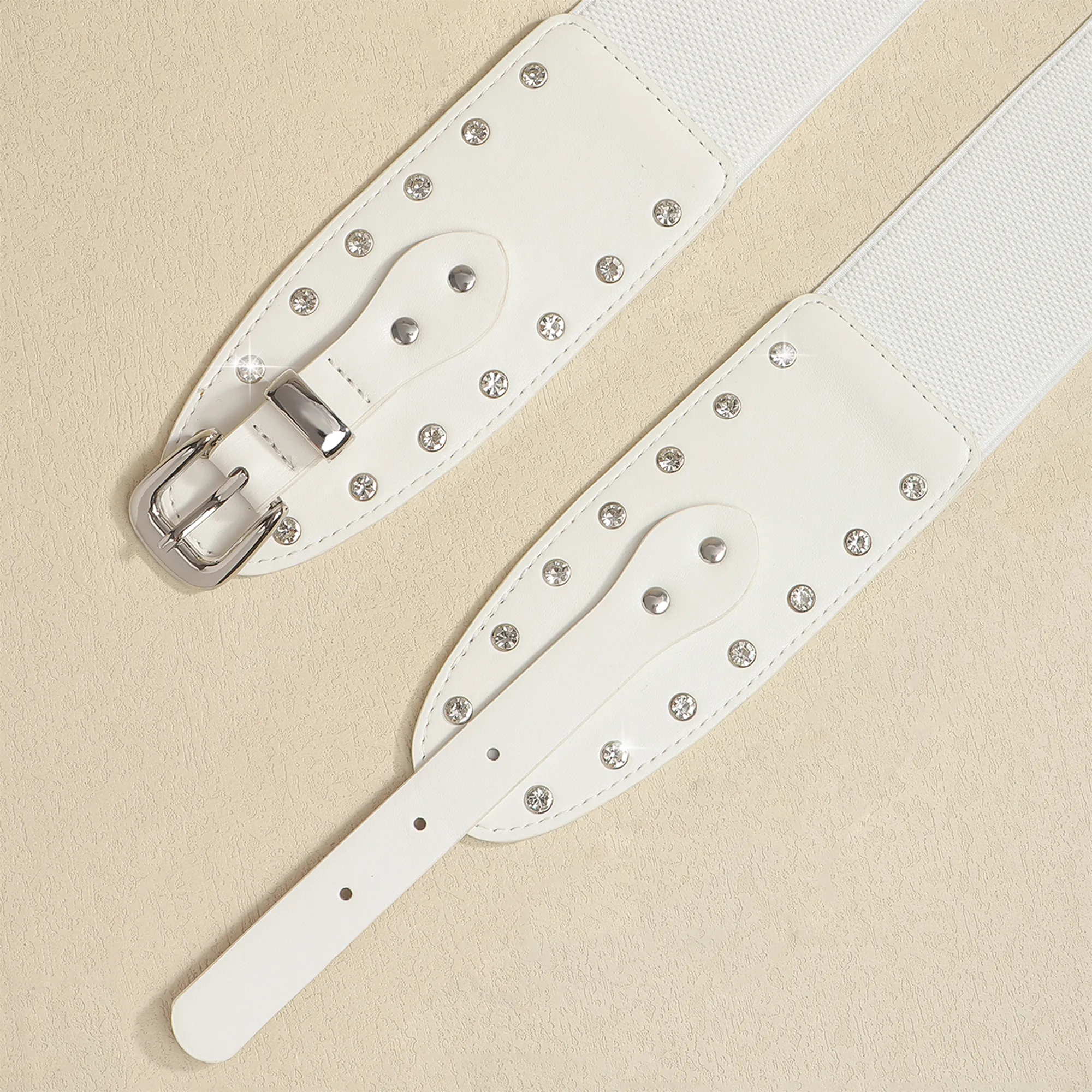 Casual Elegant Sexy Solid Color Pu Buckle Rhinestones Women's Chain Belts display picture 10