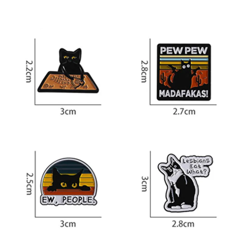 Cartoon Style Cute Streetwear Animal Cat Alloy Stamping Stoving Varnish Plating Unisex Cartoon Pinback Badge Brooches Collar Pin display picture 2
