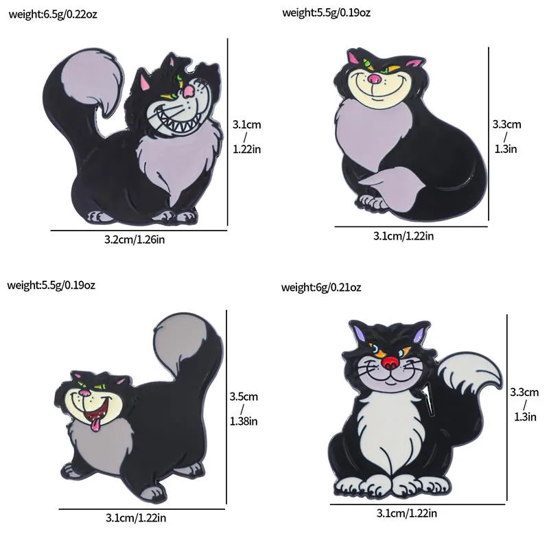 Cartoon Style Cute Streetwear Animal Cat Alloy Stamping Stoving Varnish Plating Unisex Cartoon Pinback Badge Brooches Collar Pin display picture 7
