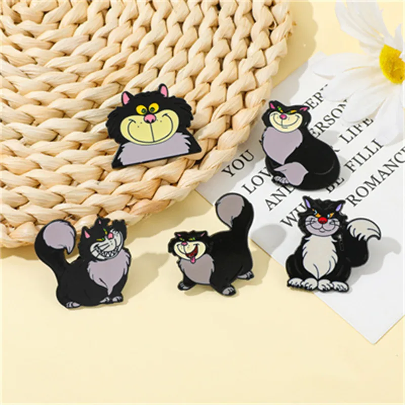 Cartoon Style Cute Streetwear Animal Cat Alloy Stamping Stoving Varnish Plating Unisex Cartoon Pinback Badge Brooches Collar Pin display picture 29