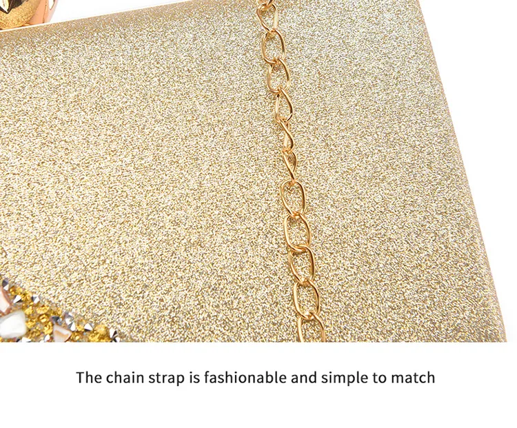 Explosions  New Rhinestone-encrusted Evening Bag High-grade Texture Evening Dress Clutch Bag Chain Shoulder Bag display picture 10