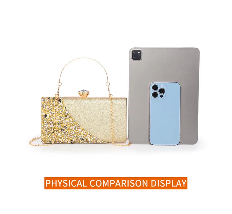 Explosions  New Rhinestone-encrusted Evening Bag High-grade Texture Evening Dress Clutch Bag Chain Shoulder Bag display picture 11