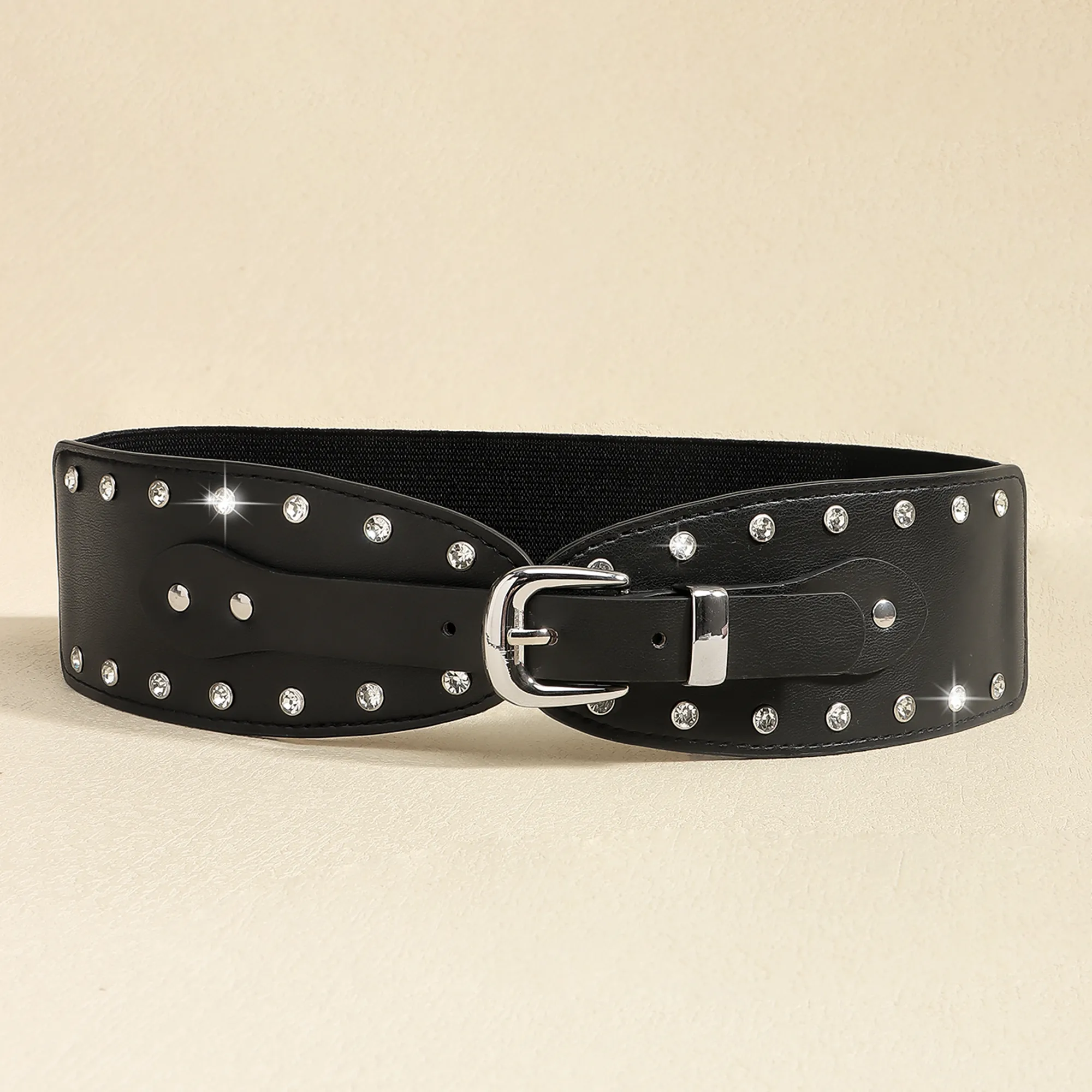 Casual Elegant Sexy Solid Color Pu Buckle Rhinestones Women's Chain Belts display picture 3