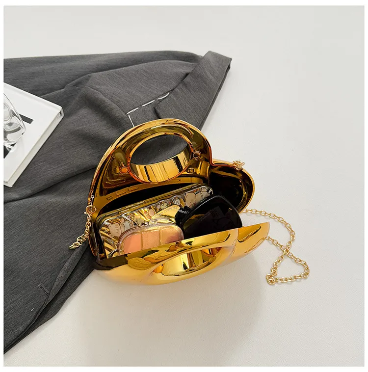 New Acrylic Bag Women's Crossbody Box Bag Stone Bag Banquet Summer High-end Peach Heart Evening Bag display picture 3