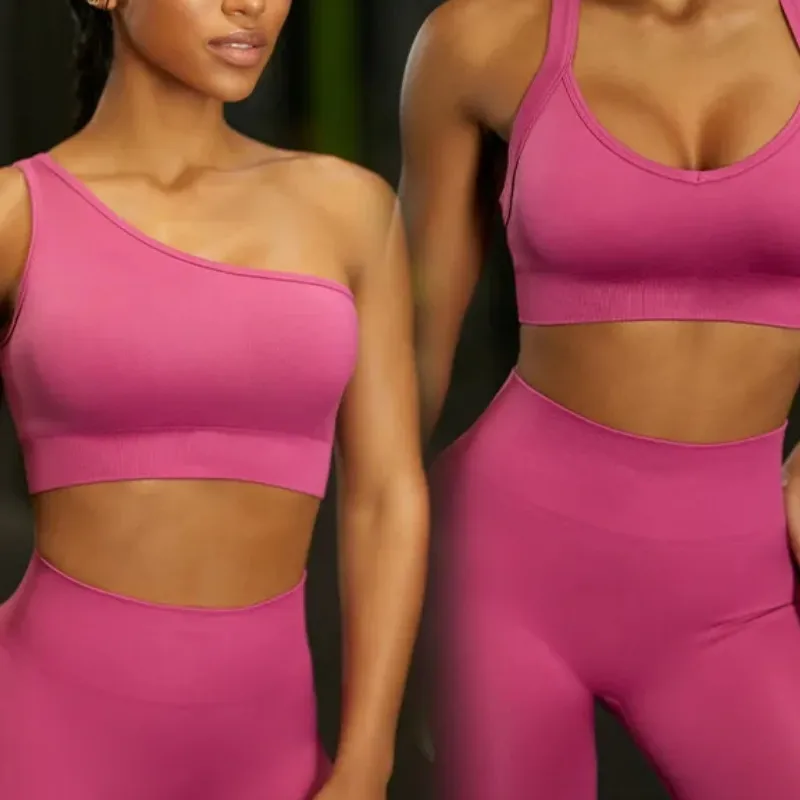 Basic Classic Style Solid Color Nylon Spandex Racerback Neck Tracksuit Racerback Tank Tops Skinny Pants display picture 2